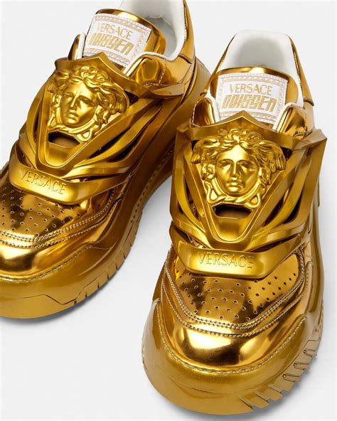 versace oddisea|versace gold sneakers.